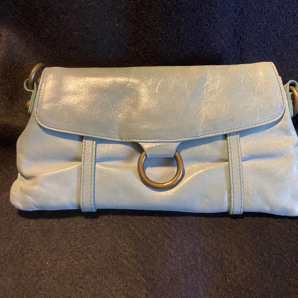 Light Blue Leather HOBO Brand Leather Organizer Purse